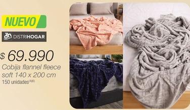 Oferta de Distri Hogar - Cobija Flannel Fleece Soft 140 X 200 Cm por $69990 en Jumbo