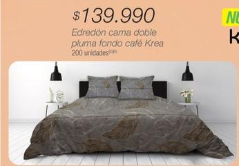 Oferta de Krea - Edredón Cama Doble Pluma Fondo Cafe por $139990 en Jumbo