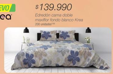 Oferta de Krea - Edredón Cama Doble Maxiflor Fondo Blanco por $139990 en Jumbo