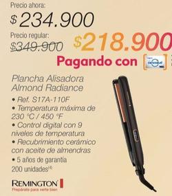 Oferta de Remington - Plancha Alisadora Almond Radiance por $234900 en Jumbo