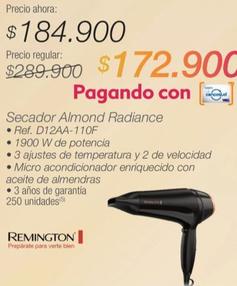 Oferta de Remington - Secador Almond Radiance por $184900 en Jumbo