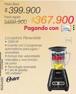 Oferta de Oster - Licuadora Reversible por $399900 en Jumbo