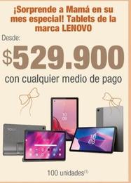 Oferta de Lenovo - ¡Sorprende A Mamá En Su Mes Especial! Tablets De La Marca  por $529900 en Jumbo