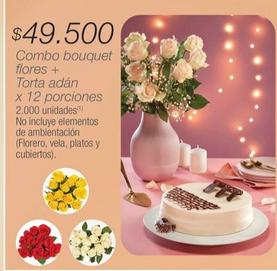 Oferta de Combo Bouquet Flores + Torta Adan por $49500 en Jumbo