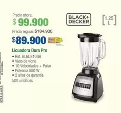 Oferta de Black & Decker - Licuadora Dura Pro por $99900 en Jumbo