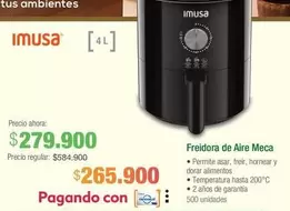 Oferta de Imusa - Freidora De Aire Meca  por $279900 en Jumbo