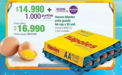 Oferta de Napoles - Huevos Extra Grande AA Rojo por $16990 en Jumbo