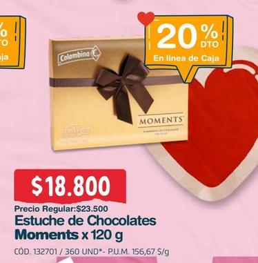 Oferta de Estuche de chocolates Moments x 120g por $18800 en Makro