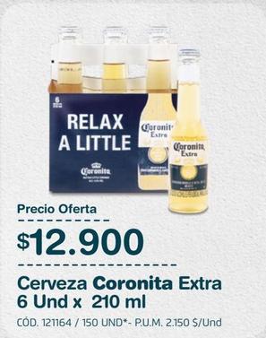 Oferta de CERVEZA CORONITA EXTRA 210mlX6u por $12900 en Makro