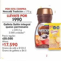 Oferta de Nescafé Tradición x 170 g por $17590 en Metro