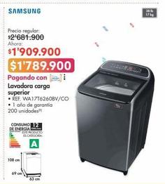 Oferta de Samsung Lavadora carga superior • REF. WA17T6260BV/CO por $1789900 en Metro