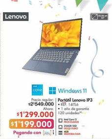 Oferta de Portátil Lenovo IP3 • REF. 14ITL6 por $1199000 en Metro