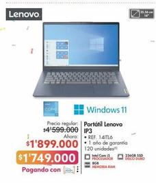 Oferta de Portátil Lenovo IP3 • REF. 14ITL6 por $1749000 en Metro