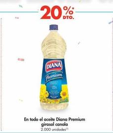 Oferta de En todo el aceite Diana Premium girasol canola en Metro