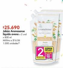 Oferta de Jabón Aromasense líquido avena x 2 und x 800 m por $25690 en Metro