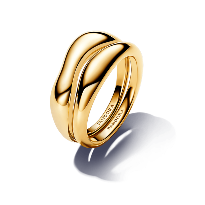 Oferta de Anillos Combinables Forma Orgánica Oro por $1352000 en Pandora