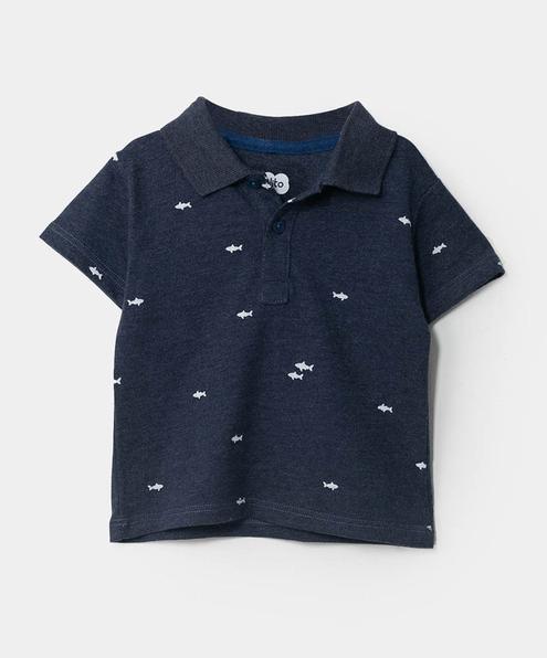 Oferta de Camiseta tipo polo para niño en algodón color azul cross por $55993 en Polito
