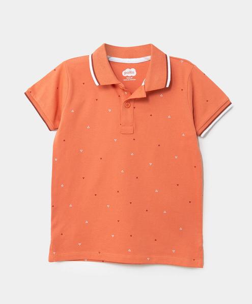 Oferta de Camiseta Tipo Polo Estampada Para Niño En Algodón Color Terracota por $74990 en Polito