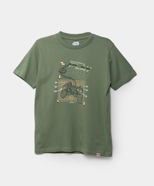 Oferta de Camiseta Manga Corta Para Niño En Tela Suave Color Verde Olivo por $41243 en Polito