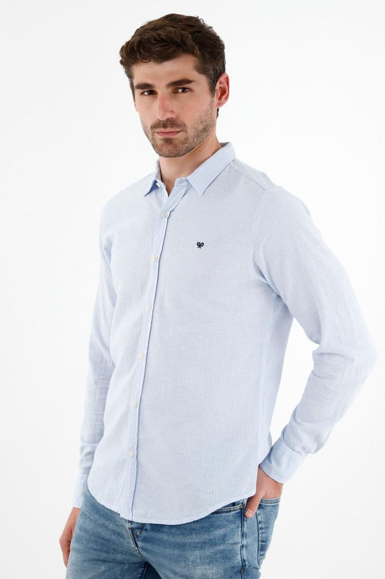 Oferta de Camisa clásica azul para hombre por $179900 en Tennis