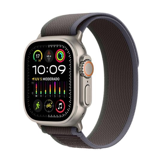 Oferta de Apple Watch Ultra 2 GPS + Cellular de 49 mm Caja de Titanio, Correa Loop Trail Azul/Negra Talla S|M por $4289000 en Alkosto