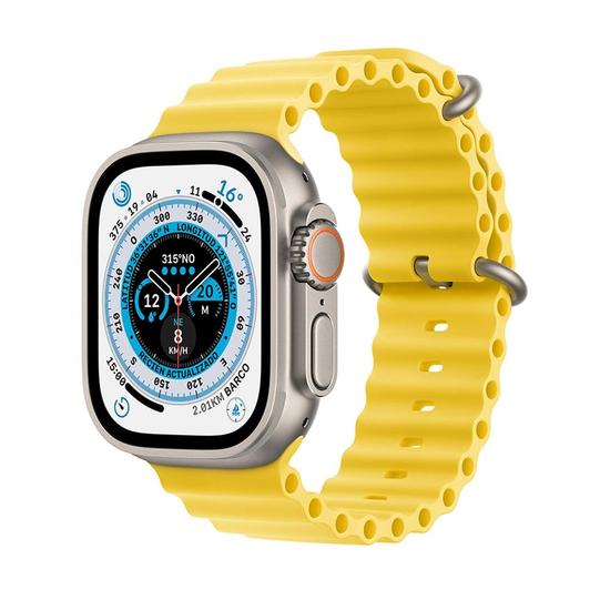 Oferta de Apple Watch Ultra GPS + Cellular de 49 mm Caja de Titanio, Correa Ocean Amarillo por $3759000 en Alkosto