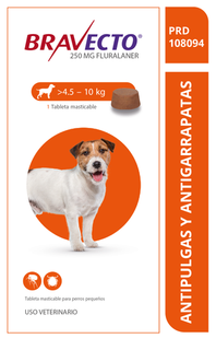 Oferta de Bravecto perro 250 mg (4.5 a 10 kg) por $72720 en Tierragro