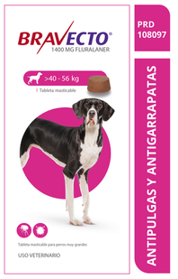 Oferta de Bravecto perro 1400 mg (40 a 56 kg) por $92910 en Tierragro
