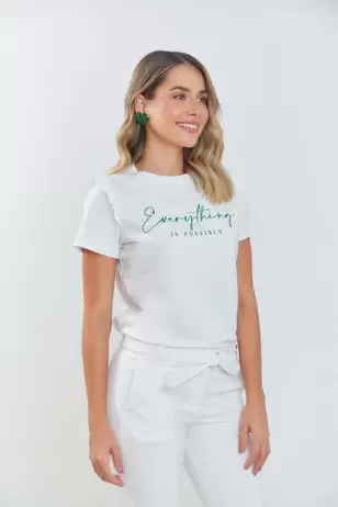 Oferta de Camiseta moda en algodón con estampado por $79900 en Unipunto