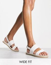 Oferta de RAID Wide Fit Margot espadrille sandals in white por $30 en ASOS