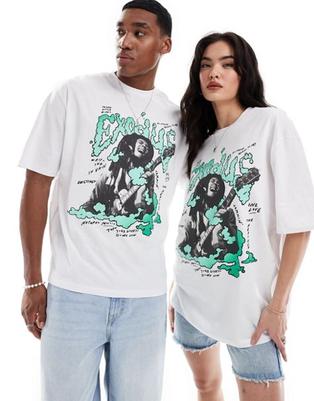 Oferta de ASOS DESIGN unisex oversized license t-shirt with Bob Marley print in white por $20 en ASOS