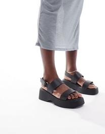 Oferta de ALDO Thilda chunky slingback sandals in black por $75,99 en ASOS