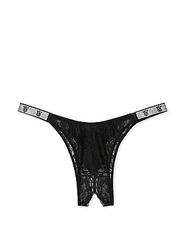 Oferta de Shine Strap Lace Crotchless Brazilian Panty por $24,95 en Victoria’s Secret