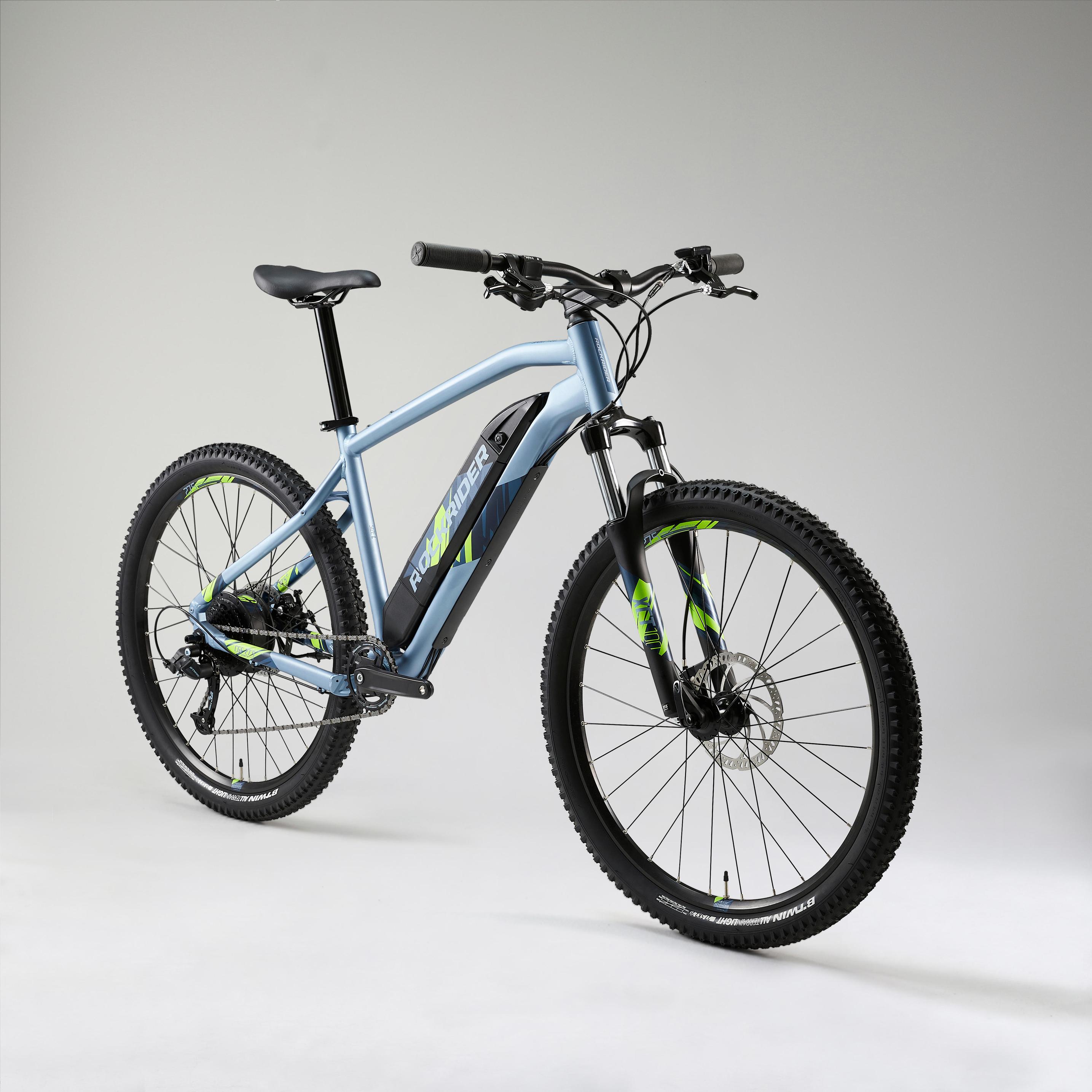 Oferta de Bicicleta eléctrica mtb E-ST100 rin 27,5 Rockrider azul claro por $3570000 en Decathlon
