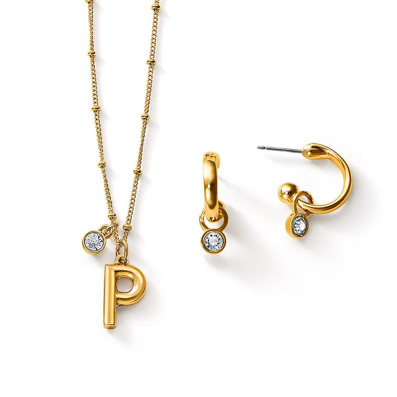Oferta de Set Collar + Aretes Diamond Initial P por $123000 en Ésika
