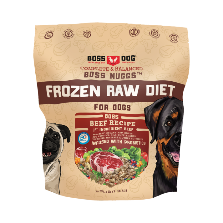 Oferta de Boss Dog Nuggs Frozen Raw Beef Dog Food por $34,99 en Kanu