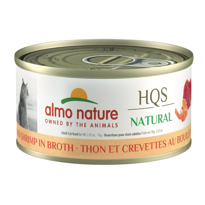 Oferta de Almo Nature HQS Natural Tuna With Shrimp In Broth Cat Wet Food por $2,49 en Kanu