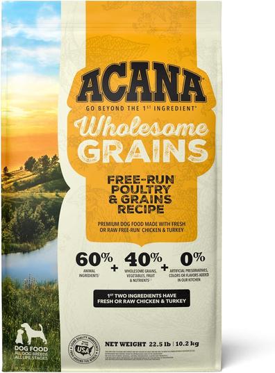 Oferta de Acana Wholesome Grains Free Run Grains Recipe Dry Dog Food por $19,9 en Kanu