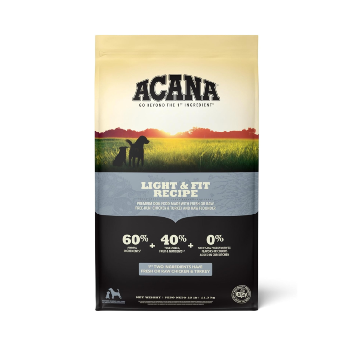 Oferta de Acana Light Fit Recipe Grain Free Adult Dog DryFood por $22,99 en Kanu
