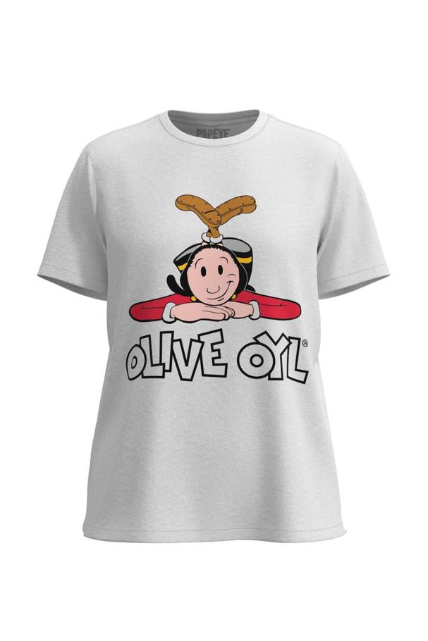 Oferta de Camiseta cuello redondo unicolor con diseño de Oliva por $25900 en Koaj