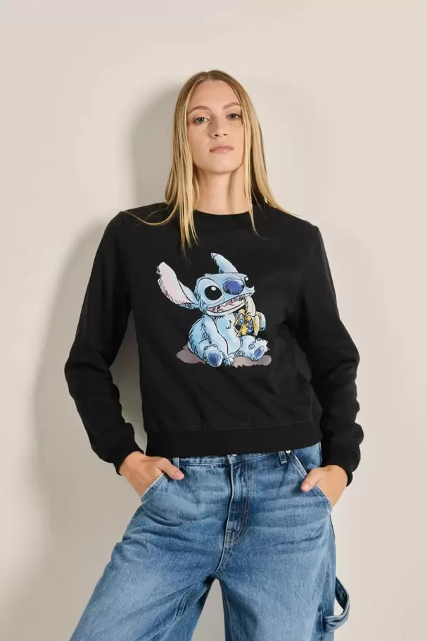 Oferta de Buzo unicolor con diseño de Stitch y cuello redondo por $59900 en Koaj