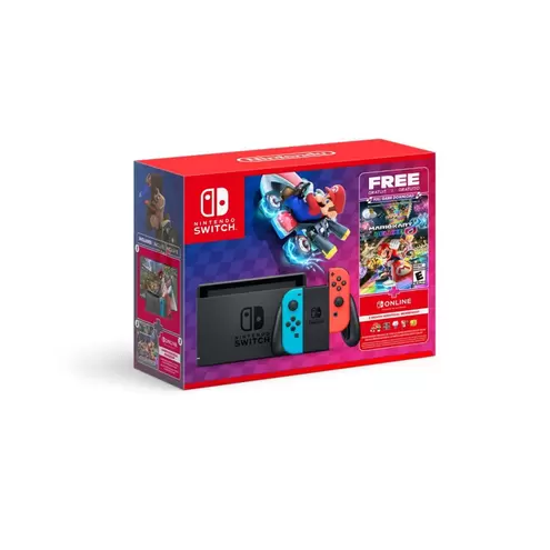 Oferta de Consola NINTENDO SWITCH™ 1.1 con Joy -Con Azul|Negro| Rojo Neon + Juego Mario Kart 8 Descargable + 3 meses de Nintendo Switch Online por $1699000 en Ktronix