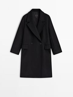 Oferta de Abrigo confort negro mezcla lana por $1499000 en Massimo Dutti