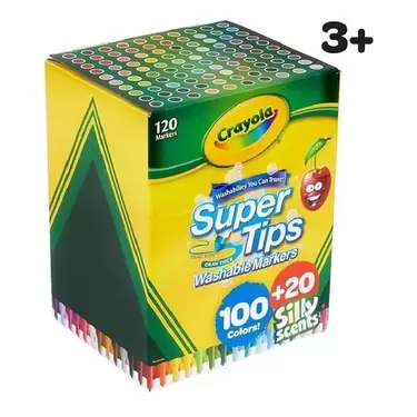 Oferta de Crayola Supertips 120 Plumones Lavables - Niños Y Jóvenes por $143293200000 en Mercado Libre