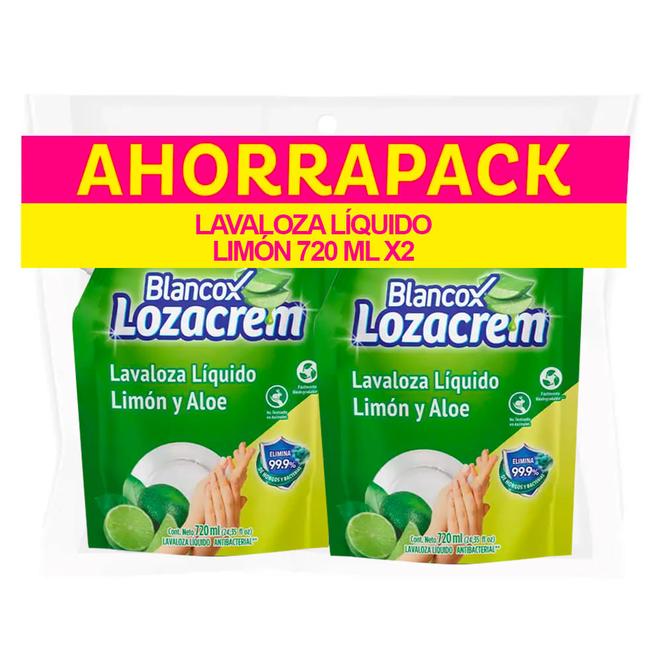 Oferta de Oferta lavaplatos líquido BLANCOX lozacrem limón repuesto 2 unds x720 ml por $14400 en Mercaldas