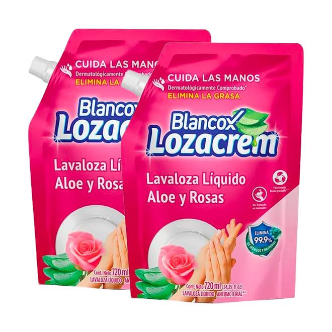 Oferta de Oferta lavaplatos líquido BLANCOX lozacrem aloe 2 unds x720 ml por $14400 en Mercaldas