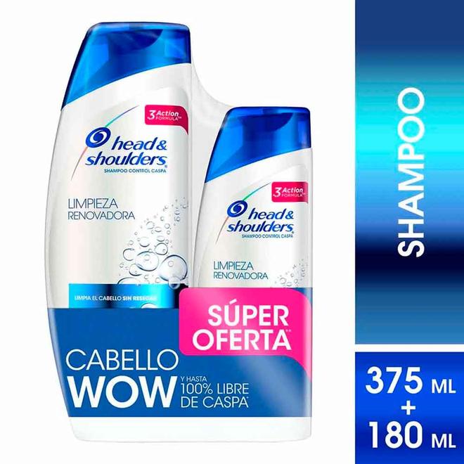 Oferta de Oferta shampoo HEAD & SHOULDERS limpieza renovadora x375 ml + shampoo x180 ml precio especial por $32800 en Mercaldas