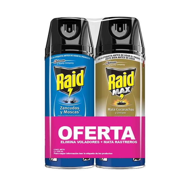 Oferta de Oferta insecticida RAID aerosol 285 ml +RAID x285 ml por $25000 en Mercaldas