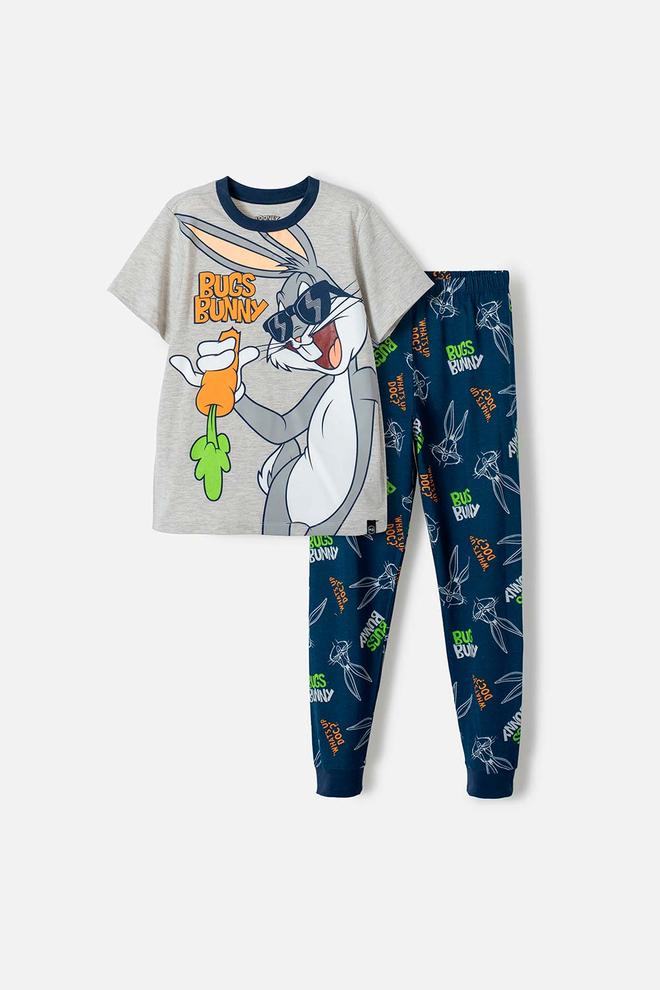 Oferta de Pijama de Looney Tunes, pantalón largo Gris/Azul Oscuro para niño por $109990 en MIC