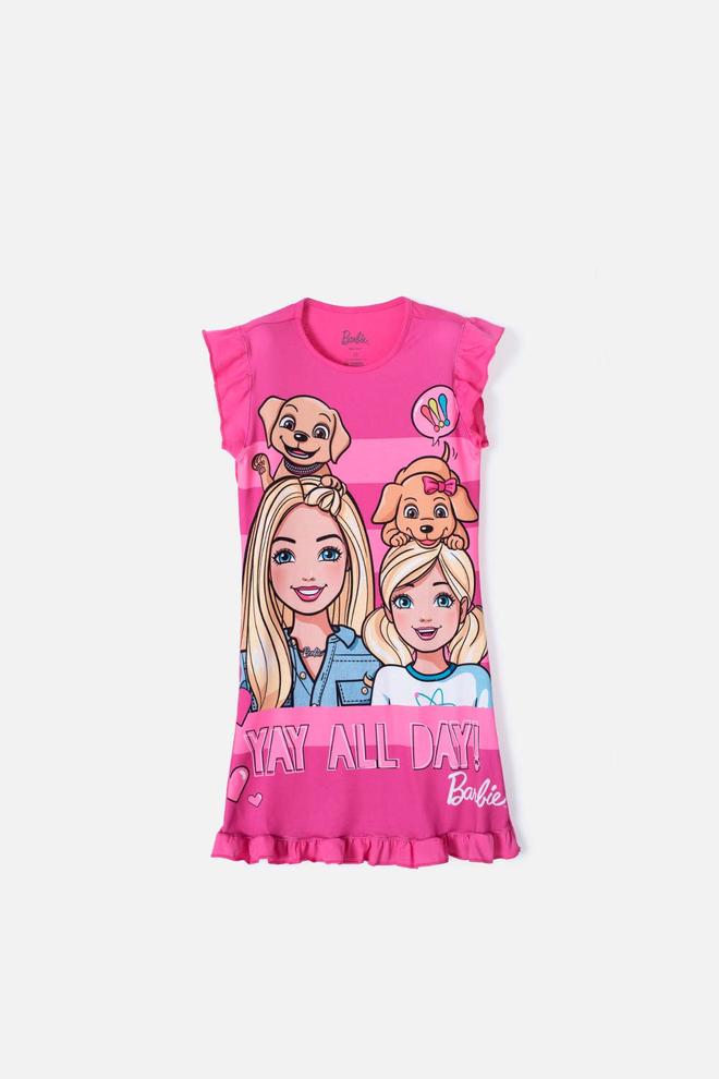 Oferta de Pijama tipo batola de Barbie manga sisa fucsia para niña por $48993 en MIC